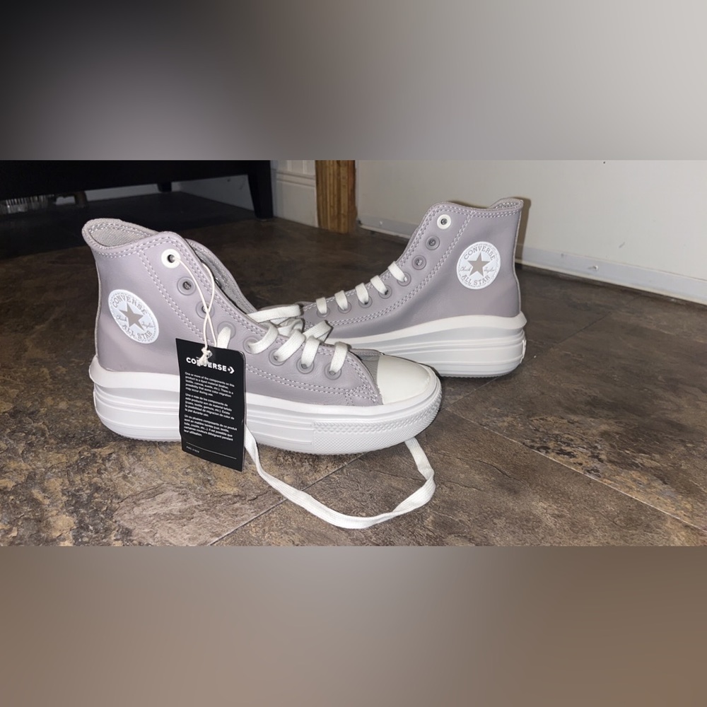 Platform Faux leather converse, size 5.5, NWT